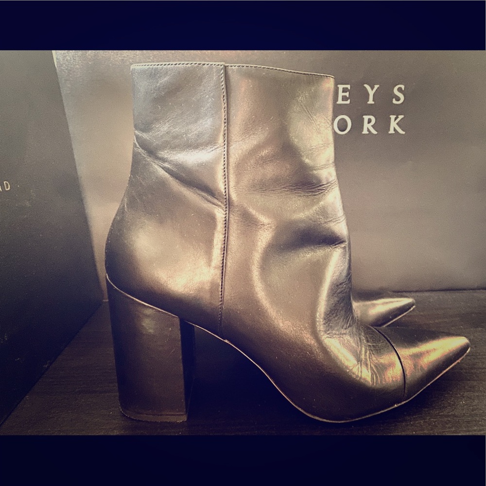 Black leather fashion boots